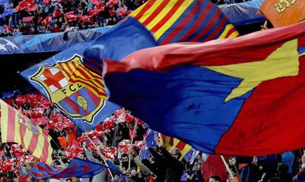Barça flags camp nou