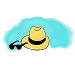 drawing hat and sunglasses
