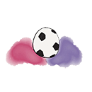 drawing of a ball with Barça's colours