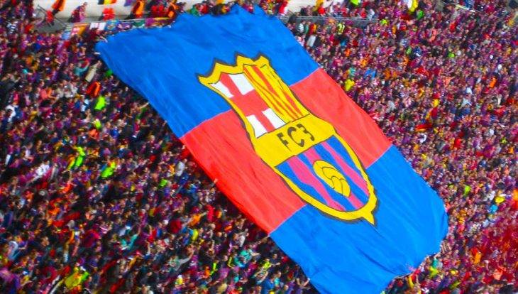Barcelona FC calendar Camp Nou flag