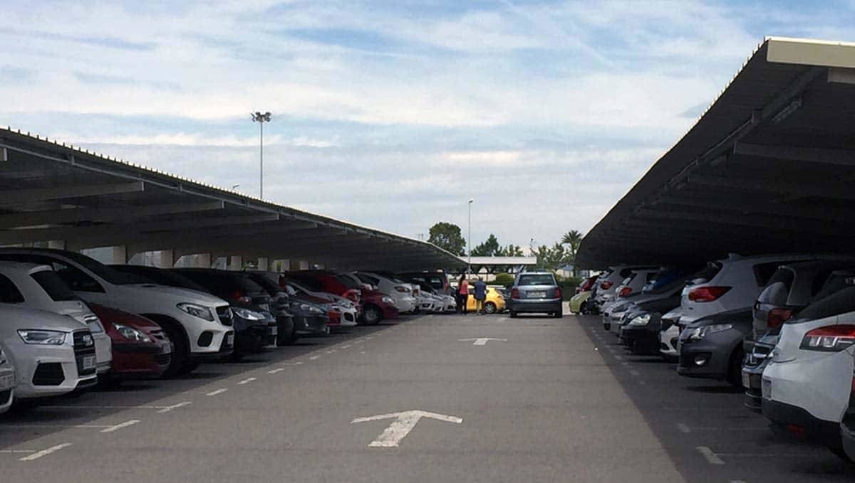 Barcelona airport parking covered outdoor spaces