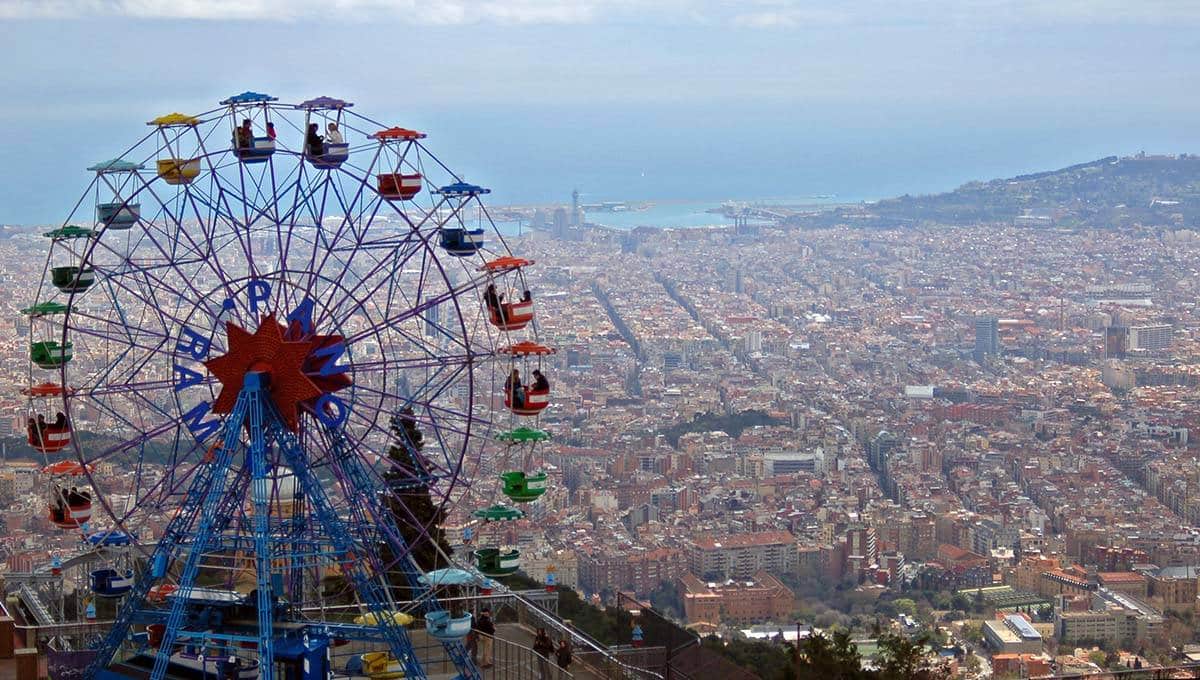 panoramic view tibidabo barcelona