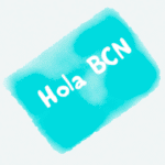 hola bcn blue drawing